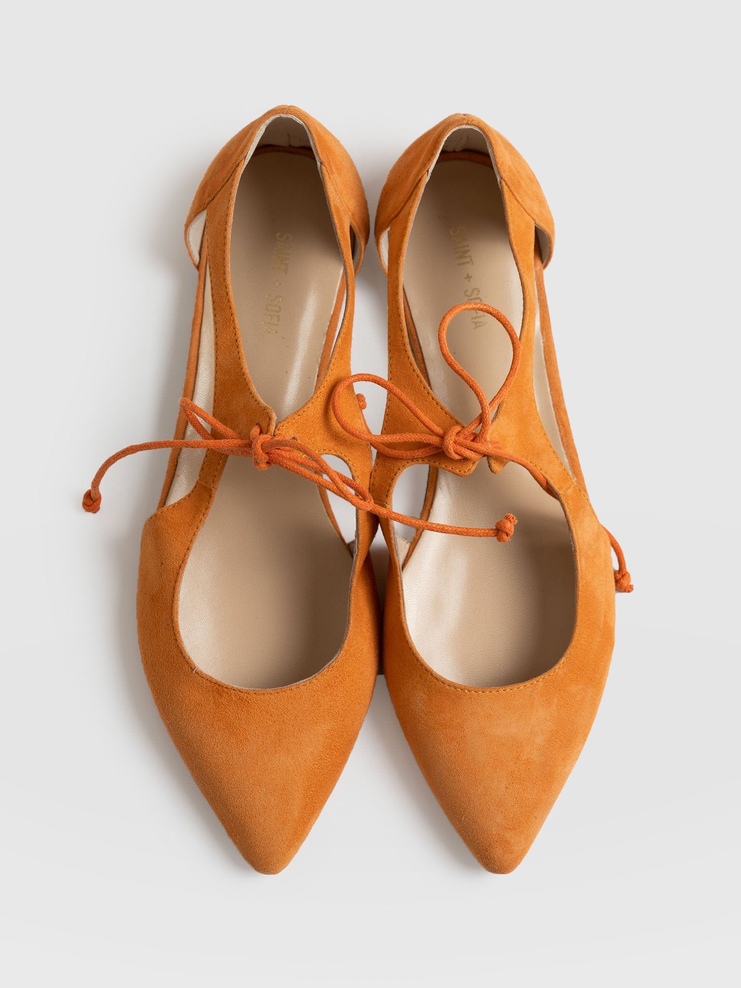 Tie Up Mary Janes Orange - Women's Loafers | Saint + Sofia® UK